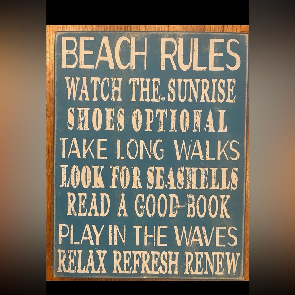 Beach rules canvas picture
